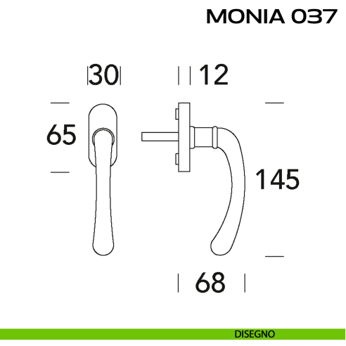 Maniglia per finestra martellina Monia 037 Reguitti