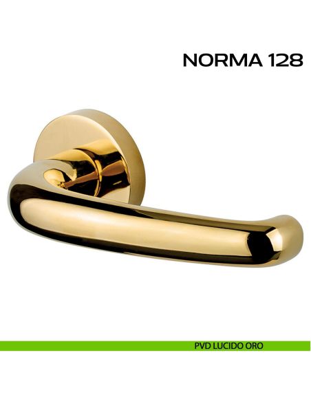 Maniglia per porta Norma 128 Reguitti pvd oro