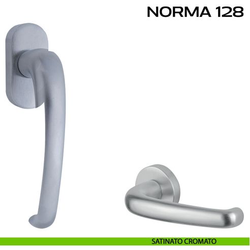 Maniglia per finestra martellina Norma 128 Reguitti satinato