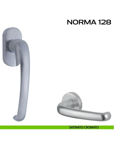 Maniglia per finestra martellina Norma 128 Reguitti satinato