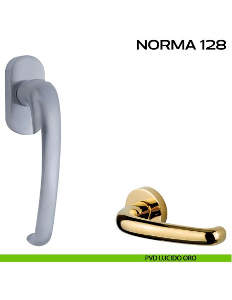 Maniglia per finestra martellina Norma 128 Reguitti pvd