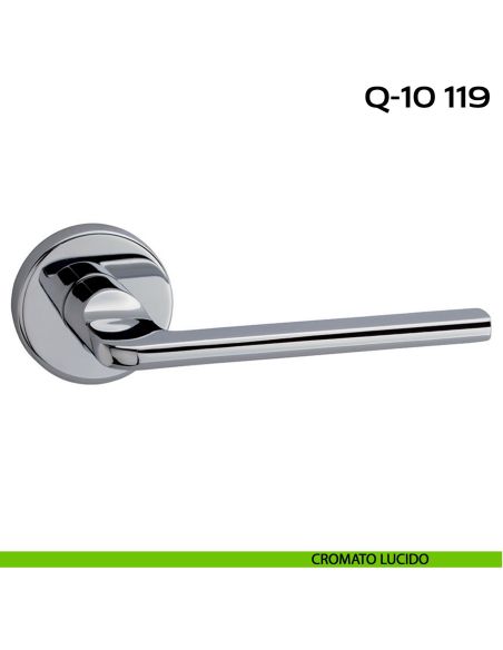 Maniglia per porta Q-10 119 Reguitti con rosetta tonda lucido