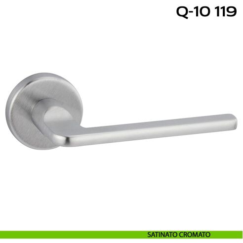 Maniglia per porta Q-10 119 Reguitti con rosetta tonda satinato
