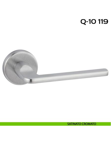 Maniglia per porta Q-10 119 Reguitti con rosetta tonda satinato