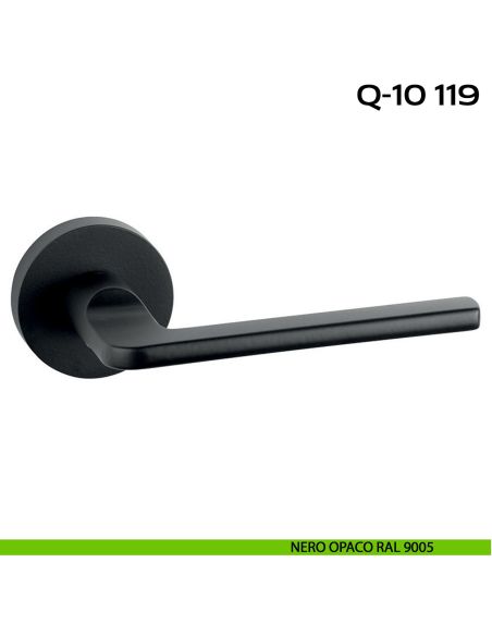 Maniglia per porta Q-10 119 Reguitti con rosetta tonda nero