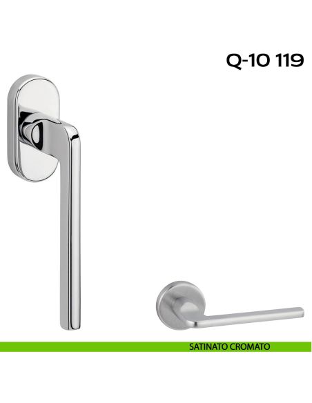 Maniglia martellina DK per finestra Q-10 119 Reguitti satinato