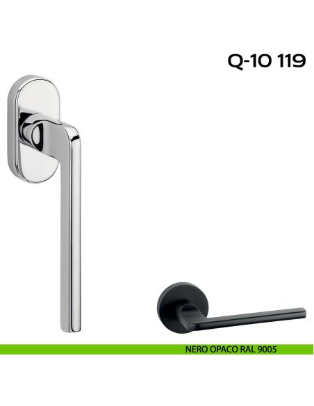 Maniglia martellina DK per finestra Q-10 119 Reguitti nero