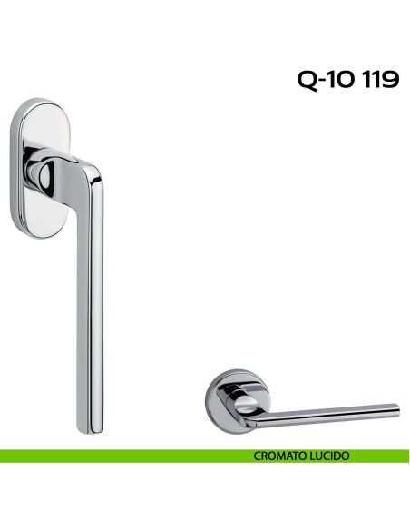 Maniglia martellina DK stretta per finestra Q-10 119 Reguitti lucido