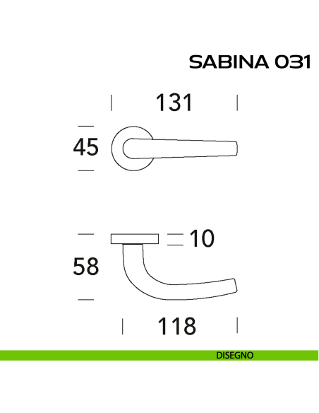 Maniglia per porta Sabina 031 Reguitti disegno
