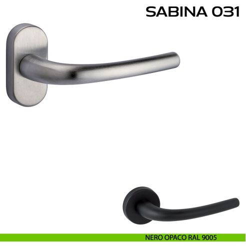 Maniglia per porta Sabina 031 Reguitti con rosetta ovale nero