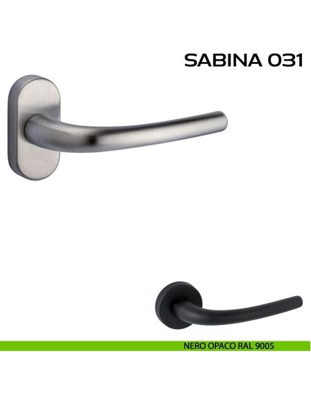 Maniglia per porta Sabina 031 Reguitti con rosetta ovale nero