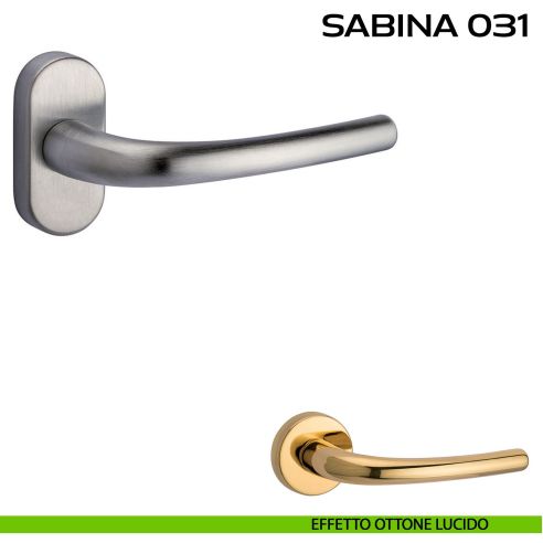 Maniglia per porta Sabina 031 Reguitti con rosetta ovale lucido