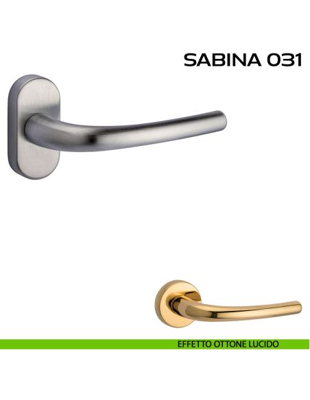 Maniglia per porta Sabina 031 Reguitti con rosetta ovale lucido