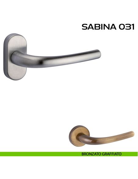 Maniglia per porta Sabina 031 Reguitti con rosetta ovale bronzato