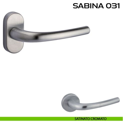 copia di Maniglia per porta Sabina 031 Reguitti con rosetta ovale satinato