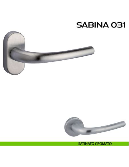 Maniglia per porta Sabina 031 Reguitti con rosetta ovale satinato