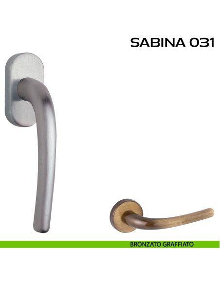 Maniglia per finestra martellina Sabina 031 Reguitti bronzato