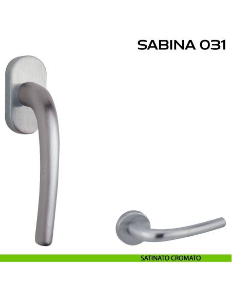 Maniglia per finestra martellina Sabina 031 Reguitti satinato