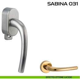 Maniglia per finestra DK con pulsante su placca Sabina 031 Reguitti 2