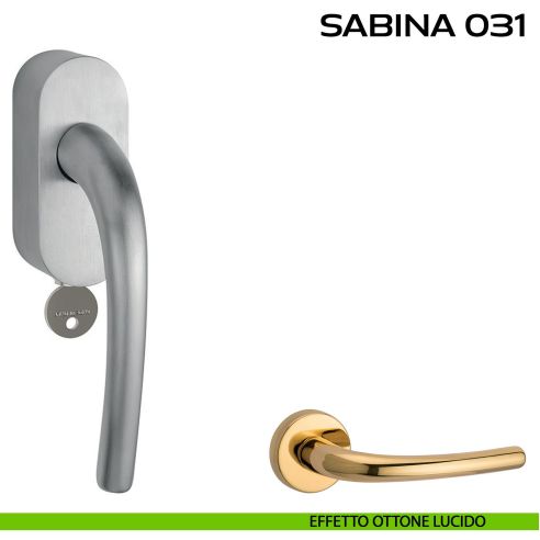 Maniglia per finestra martellina DK con chiave Sabina 031 Reguitti