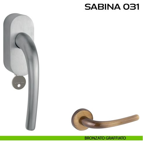 Maniglia per finestra martellina DK con chiave Sabina 031 Reguitti