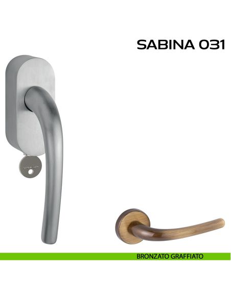 Maniglia per finestra martellina DK con chiave Sabina 031 Reguitti