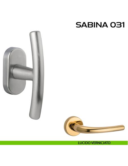 Maniglia per finestra martellina DK impugnatura a T Sabina 031 Reguitti lucido