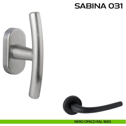 Maniglia per finestra martellina DK impugnatura a T Sabina 031 Reguitti nero