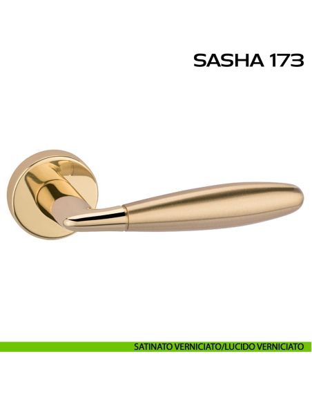 Maniglia per porta Sasha 173 Reguitti satinato - lucido verniciato