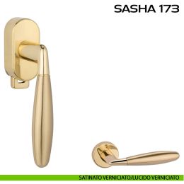 Maniglia per finestra DK con pulsante su placca Sasha 173 Reguitti 2