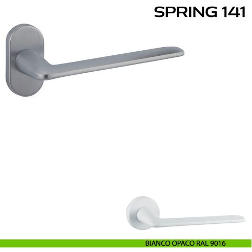 Maniglia per porta Spring 141 Reguitti con rosetta ovale bianco