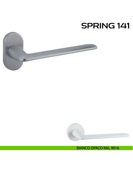 Maniglia per porta Spring 141 Reguitti con rosetta ovale bianco