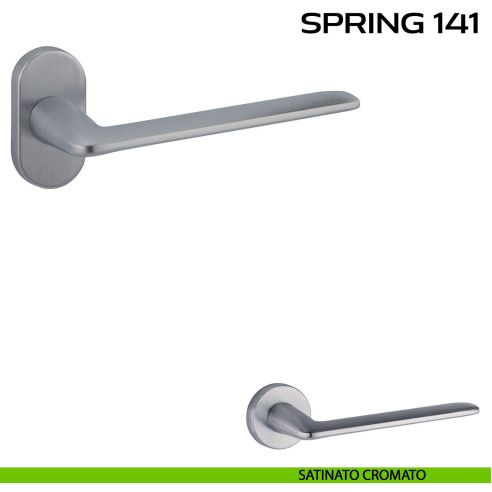 Maniglia per porta Spring 141 Reguitti con rosetta ovale cromato