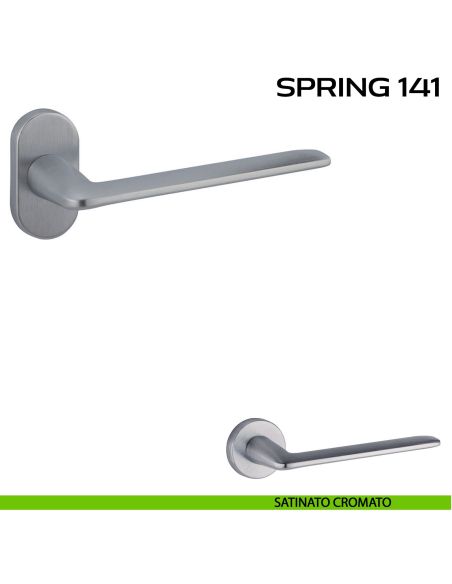 Maniglia per porta Spring 141 Reguitti con rosetta ovale cromato