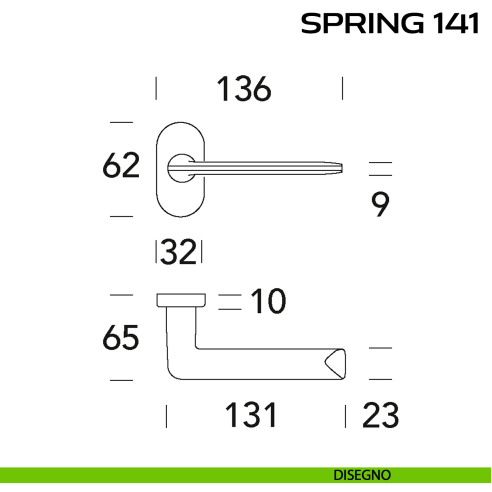 Maniglia per porta Spring 141 Reguitti con rosetta ovale disegno