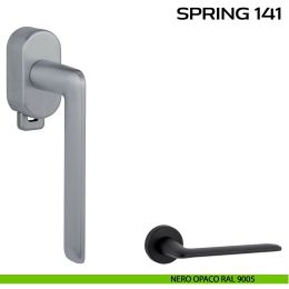 Maniglia per finestra DK con pulsante su placca Spring 141 Reguitti 2