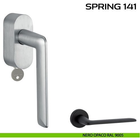 Maniglia per finestra martellina DK con chiave Spring 141 Reguitti nero