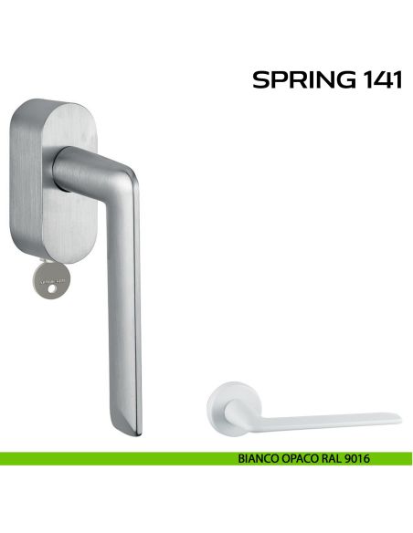Maniglia per finestra martellina DK con chiave Spring 141 Reguitti bianco