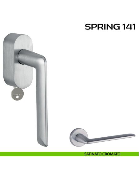 Maniglia per finestra martellina DK con chiave Spring 141 Reguitti cromato