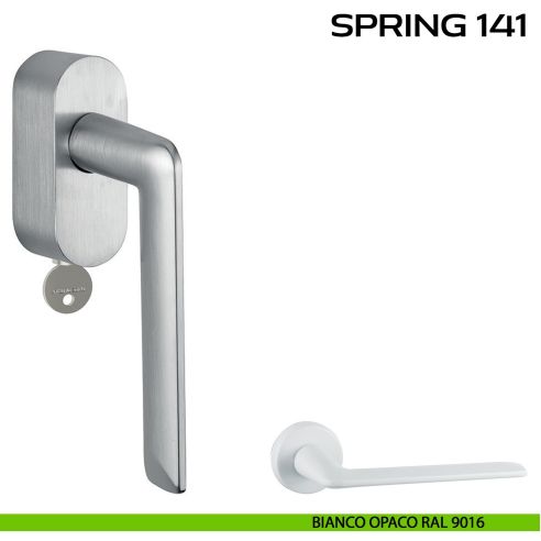 Maniglia per finestra DK con chiave e funzione TBT Spring 141 Reguitti bianco