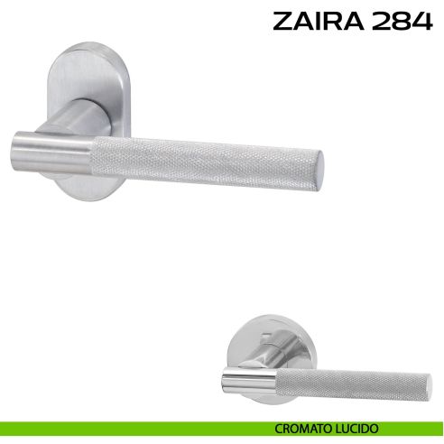 Maniglia per porta Zaira 284 Reguitti con rosetta ovale cromato