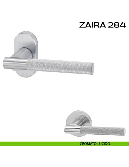 Maniglia per porta Zaira 284 Reguitti con rosetta ovale cromato