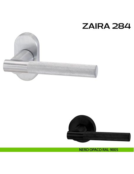 Maniglia per porta Zaira 284 Reguitti con rosetta ovale nero