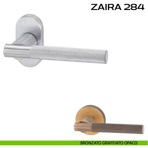 Maniglia per porta Zaira 284 Reguitti con rosetta ovale bronzato
