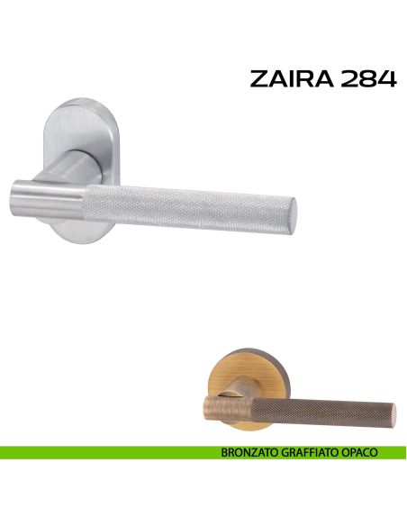 Maniglia per porta Zaira 284 Reguitti con rosetta ovale bronzato
