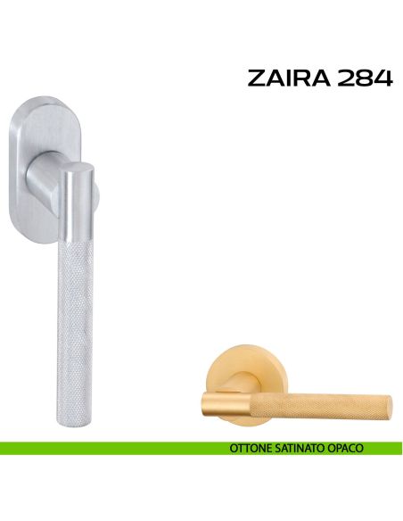 Maniglia martellina DK per finestra Zaira 284 Reguitti ottone satinato