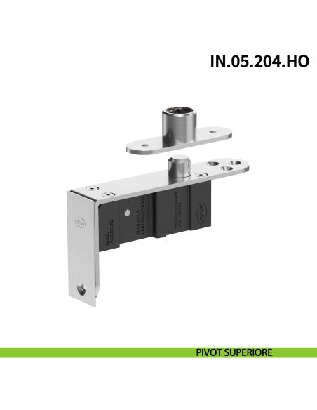 Cerniera pivot idraulica per porta a bilico JNF IN.05.204.HO chiusura automatica portata 100 kg Satinato