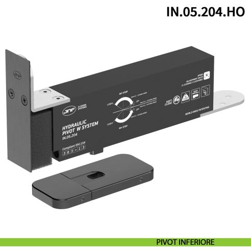 Cerniera a bilico Pivot idraulica per porta JNF IN.05.204.HO chiusura automatica portata 100 kg PVD Titanium Black