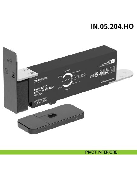 Cerniera a bilico Pivot idraulica per porta JNF IN.05.204.HO chiusura automatica portata 100 kg PVD Titanium Black