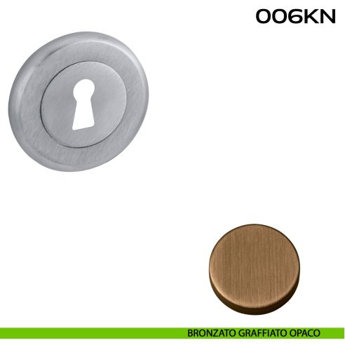 Bocchetta foro chiave tonda 006 Reguitti bronzato graffiato opaco